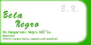 bela negro business card